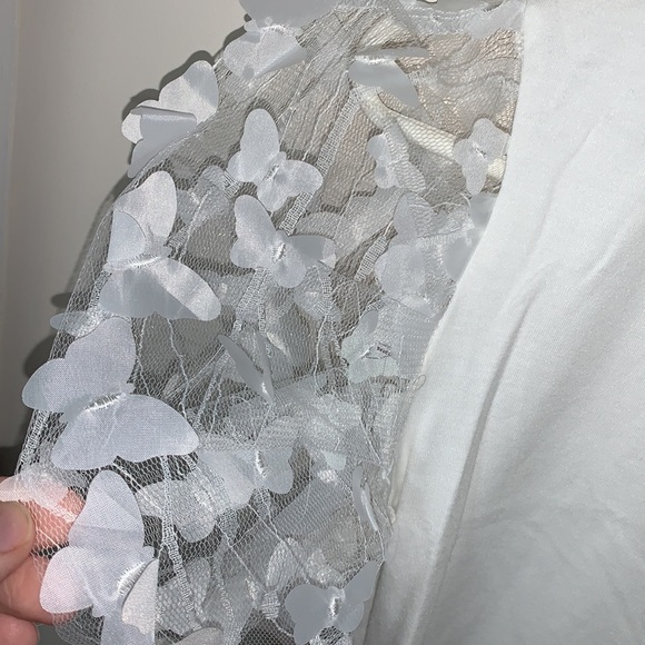 SHEIN white butterfly bodysuit - Picture 2 of 4